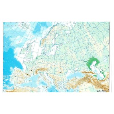 Mappemonde Europe Physique 22x30