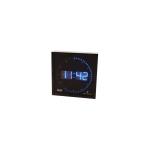 Stock Bureau - UNILUX Horloge murale FLO LED 28x28 cm date/température  Filaire noir