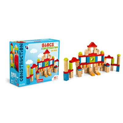 Jeujura - 8243 - jeu de construction - blocs en bois - 82 pièces