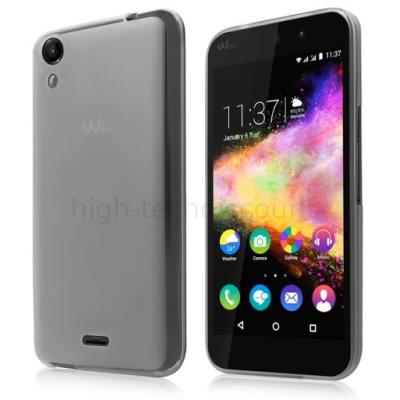Housse etui coque pochette silicone gel fine pour Wiko Rainbow Up 4G - BLANC TRANSPARENT