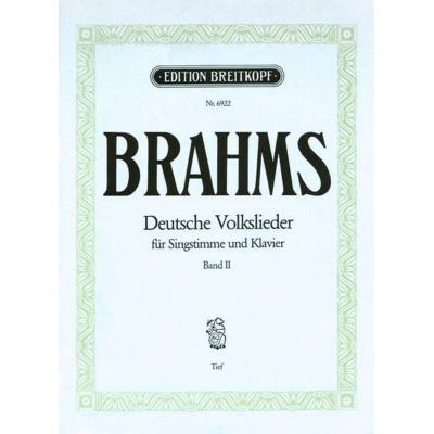 Partitions classique EDITION BREITKOPF BRAHMS J. - DEUTSCHE VOLKSLIEDER VOIX BASSE VOL.2 - TENOR, PIANO Ténor, piano