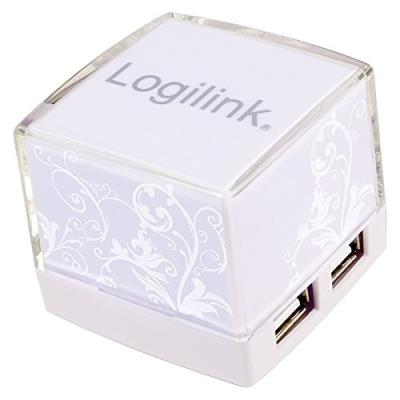 Logilink ua0117 hub usb 2.0 4 ports design cube blanc