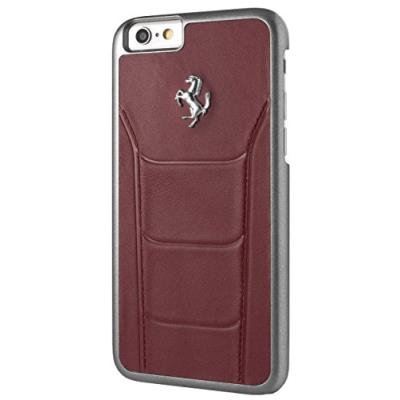Ferrari FESEHCP6BU Coque en cuir avec Logo d'or pour iPhone 6/6S Bourgogne