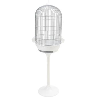 Cage Amarante Gris Pied Blanc Cages Et Accessoires