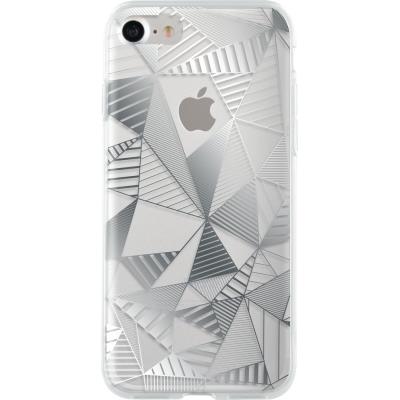 Coque semi-rigide transparente triangles argentés pour iPhone SE (2020)/8/7