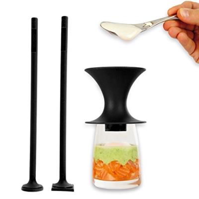 Kubb k106 entonnoir pour verrines + 2 poussoirs plastique noir