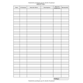  Livre Cahier de Compte: Registre recettes dépenses
