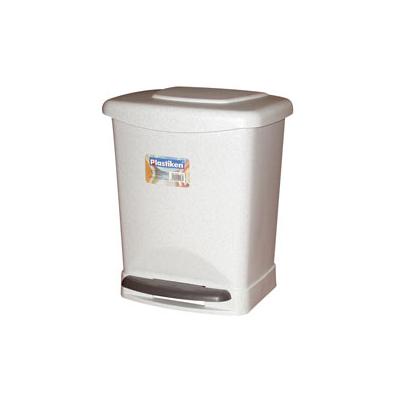 Plastiken poubelle pedale 25l carre gris 6425