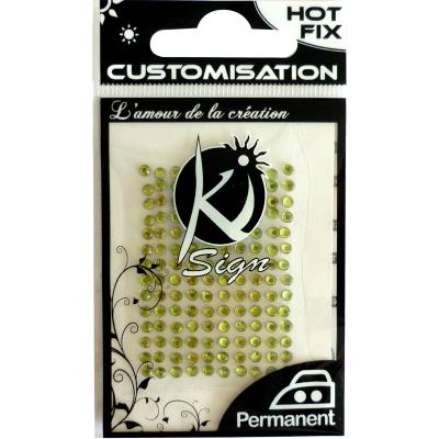 Strass thermocollant tissu Ø 5mm - Vert - 60 pièces - Ki-Sign