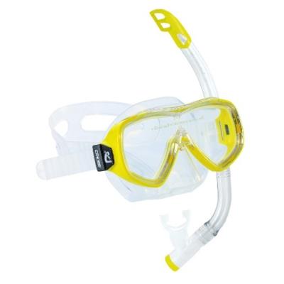 Cressi sub s.p.a. ondina vip set de masque + tuba plongée enfant transparent jaune