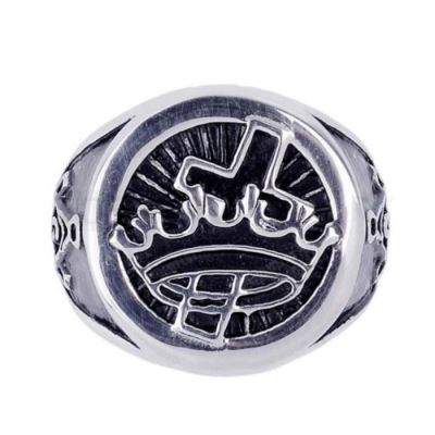 chevaliere couronne et croix 13us franc maçon inox bague homme