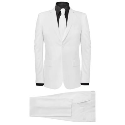 vidaXL Costume de soirée business mariage Hommes avec cravate 2 pièces Blanc Taille 56