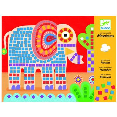 Mosaiques Elephant et escargot dessin au numero Djeco pour enfants dès 4 ans