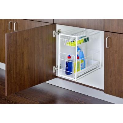 Wenko 2767010100 tablette coulissante 2 compartiments dimensions 47,5 x 24 x 28 cm