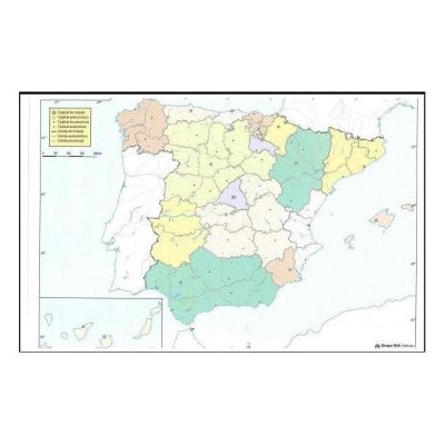 Mappemonde Espagne Politique 22x30