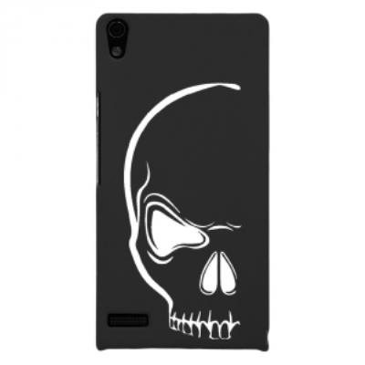 Coque rigide pour Huawei Ascend P6 avec impression Motifs crâne blanc