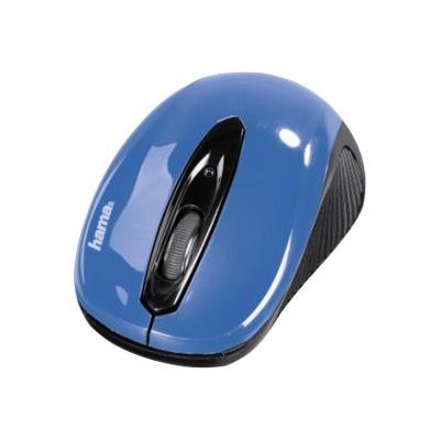 Hama Wireless Optical Mouse AM-7300 - muis - 2.4 GHz - zwart, luchtblauw