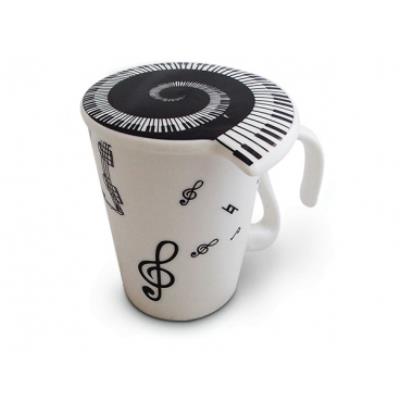 Tasse spéciale avec clés de sol en céramique avec couvercle  tasse mug thermosensible thermo réactif chaleur