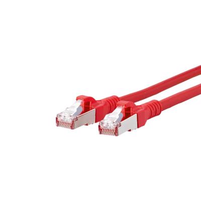 Metz Connect 130845A066-E RJ45 Câble réseau, câble patch CAT 6a S/FTP 10.00 m rouge avec cliquet dencastrement