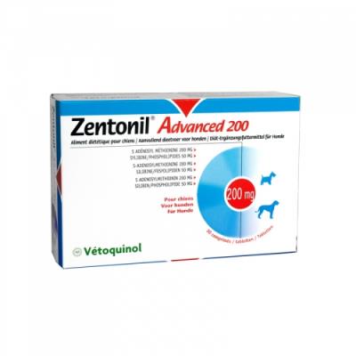 Zentonil advanced compléments alimentaires troubles hépatiques pour chiens 200 mg boîte de 30 comprimés
