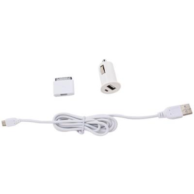 Chargeur voiture Enjoy 1A blanc adaptateur Micro USB