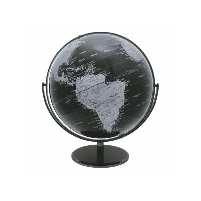 Globe terrestre politique - 30 cm - Laqué noir
