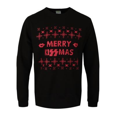 KISS Pull de Noël Merry Kissmass Homme Noir Sous Licence Officielle
