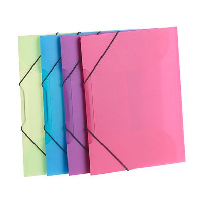 Chemises plastiques à rabats et élastiques - 4 coloris