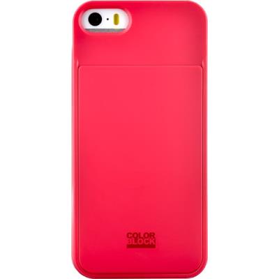 Coque rigide colorblock framboise pour iphone 5 5s avec emplacement pour carte