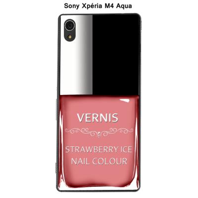 Coque Sony Xpéria M4 Aqua - Vernis Strawberry Ice