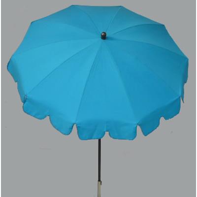 Parasol rond centré coloris Turquoise - Dim : H 230 x D 200/10 cm-PEGANE-