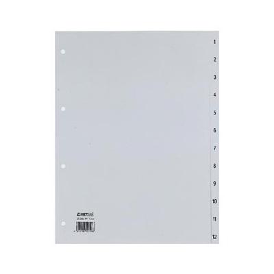 Hetzel intercalaires en plastique, chiffres, a4, 1-12, pp, 25256481