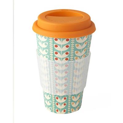 Cambridge « fleurs rétro » mug de voyage en bambou avec isolation thermique