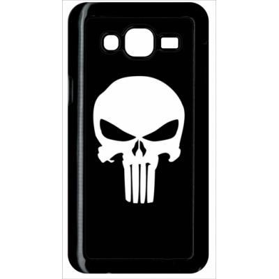 Coque samsung galaxy j5 tête de mort sur fond noir