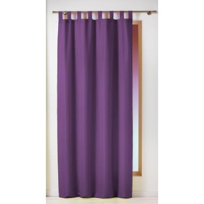 Douceur d'intérieur 1601050 rideau à passants polyester uni essentiel prune 140 x 260 cm