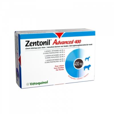 Zentonil advanced compléments alimentaires troubles hépatiques pour chiens 400 mg boîte de 30 comprimés