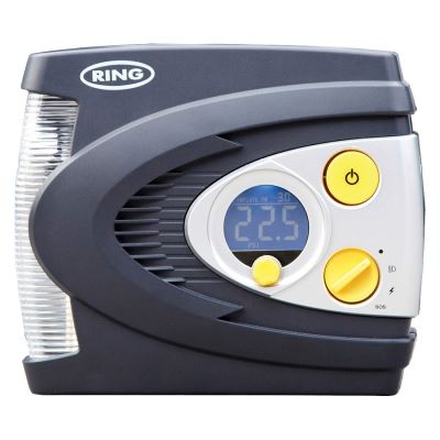 Ring RAC635 Compresseur d'Air Digital Préréglé avec Lampe à LED, 12 V