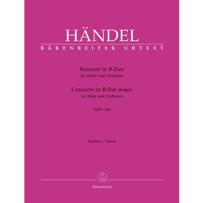 Partitions classique BARENREITER HAENDEL G.F. - KONZERT IN B-DUR HWV 294 - CONDUCTEUR Grand format