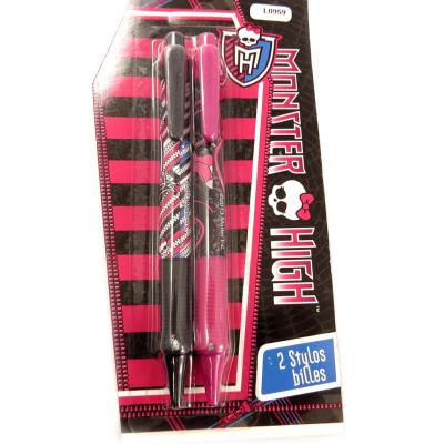 2 stylos 'Monster High' noir rose