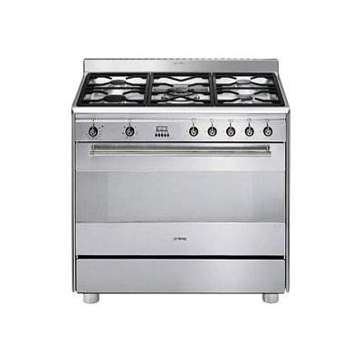 Smeg SCB91MFX5 - Cuisinière - pose libre - largeur : 89.8 cm - profondeur : 59.8 cm - hauteur : 91 cm - classe B - acier inoxydable