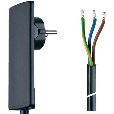 Prise extra-plate et câble de raccordement 1.5 m noir schulte elektrotechnik 151000151100