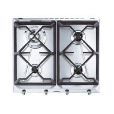 Smeg Srv564Gh3 - Table De Cuisson Au Gaz - 4 Plaques De Cuisson - Niche - Largeur : 55.5 Cm - Profondeur : 47.8 Cm - Acier Inoxydable
