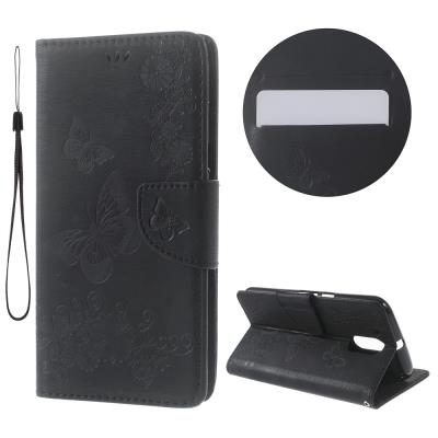 Etui en PU Imprinted Papillon Pour Motorola X Moto G4/G4 Plus - Noir