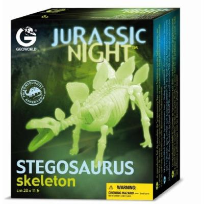 GEOWORLD - CL139K - FIGURINE - JURASSIC NIGHT - STEGOSAURUS - PHOSPHORESCENT