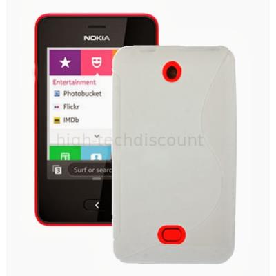 Housse etui coque pochette silicone gel pour Nokia Asha 501 + film ecran - BLANC