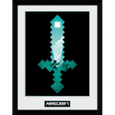Photographie encadree Minecraft Épée de diamant 30 x 40 cm