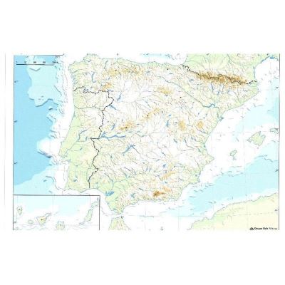 Mappemonde Espagne Physique 22x30