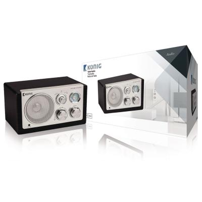 radio de table retro fm / am 3 w noir