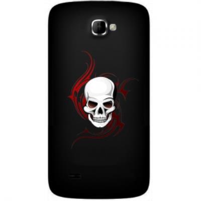Coque noire pour Logicom E350 motif Skull Tribal tête de mort
