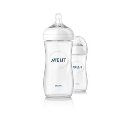 Philips avent - scf696/27 - lot de 2 biberons 330ml avec tétines 3 trous natural